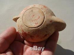 Ancient Roman pottery oil lamp with elegant design by 1 century AD