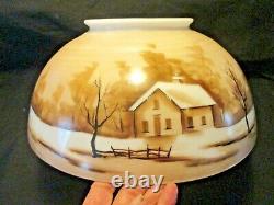 Antique14 Hanging Oil Lamp Shadehouse Wrap-a-around Scene