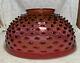 Antique 14 Inch Cranberry hobnail hanging library parlor lamp oil lamp shade