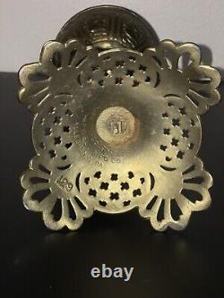 Antique 1800's Brass Hipwell Kerosene Oil lamp Cherubs Very Rare & Htf Exc