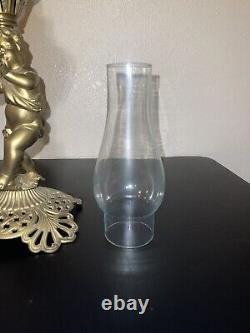 Antique 1800's Brass Hipwell Kerosene Oil lamp Cherubs Very Rare & Htf Exc