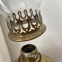 Antique 1800's Hanging Country Store Brass Kerosene Lamp with Chimney