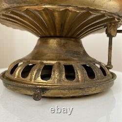 Antique 1800's Hanging Country Store Brass Kerosene Lamp with Chimney