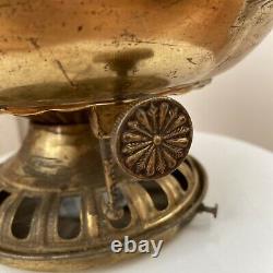 Antique 1800's Hanging Country Store Brass Kerosene Lamp with Chimney