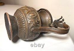 Antique 1800's Nepalese Nepal bronze SUKUNDA VISHNU GANESH NAGAS SNAKE oil lamp