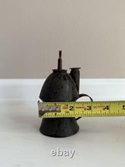Antique 1800's Petticoat Metal Peg Finger Whale Oil Lamp 4.5