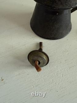 Antique 1800's Petticoat Metal Peg Finger Whale Oil Lamp 4.5