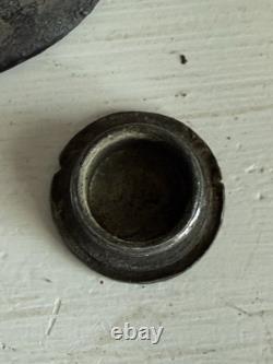 Antique 1800's Petticoat Metal Peg Finger Whale Oil Lamp 4.5