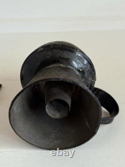 Antique 1800's Petticoat Metal Peg Finger Whale Oil Lamp 4.5