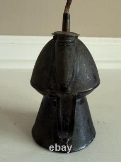 Antique 1800's Petticoat Metal Peg Finger Whale Oil Lamp 4.5