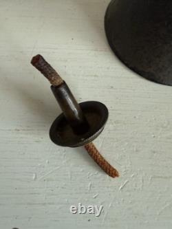 Antique 1800's Petticoat Metal Peg Finger Whale Oil Lamp 4.5