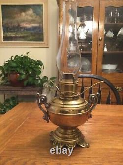 Antique 1800's The Rochester Brass GWTW Ornate Victorian Oil Lamp