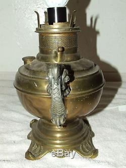 Antique 1800's The Rochester Brass GWTW Ornate Victorian Oil Lamp Banquet Lamp