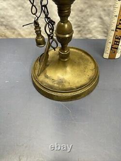 Antique 1800s Brass Oil Lamp Florentine 3 Burners 3 Tools