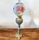 Antique 1800s Ornate Metals & Onyx Marble GWTW Banquet Oil Lamp Electrified 32