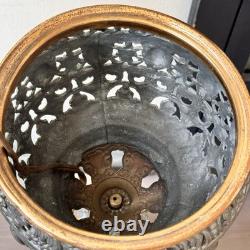 Antique 1800s Ornate Metals & Onyx Marble GWTW Banquet Oil Lamp Electrified 32