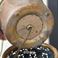 Antique 1800s Ornate Metals & Onyx Marble GWTW Banquet Oil Lamp Electrified 32