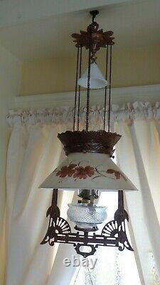 Antique (1870s) Iron Horse Hanging Lamp (Restored)