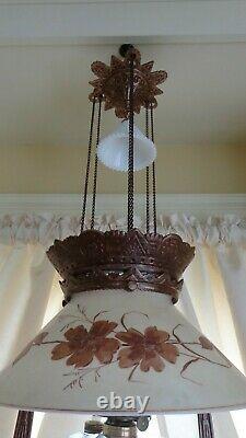 Antique (1870s) Iron Horse Hanging Lamp (Restored)