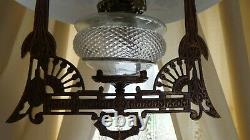 Antique (1870s) Iron Horse Hanging Lamp (Restored)