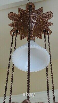 Antique (1870s) Iron Horse Hanging Lamp (Restored)