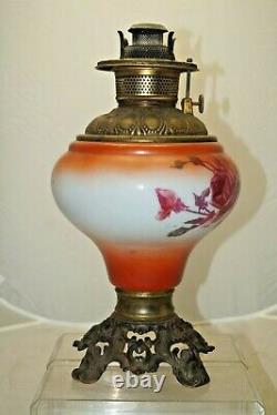 Antique 1880's 90's Royal Gone With the Wind Oil Lamp BASE ONLY HAND PAINTED
