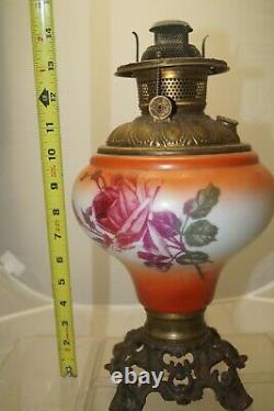 Antique 1880's 90's Royal Gone With the Wind Oil Lamp BASE ONLY HAND PAINTED