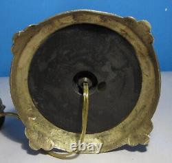 Antique 1880's Hand Painted Uranium Custard Glass Oil Kerosene Lamp Electrified