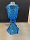 Antique 1880s Deep BLUE Boston & Sandwich Glass Whale Oil EXQUISITE Color Mint