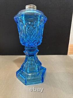 Antique 1880s Deep BLUE Boston & Sandwich Glass Whale Oil EXQUISITE Color Mint