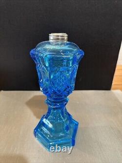 Antique 1880s Deep BLUE Boston & Sandwich Glass Whale Oil EXQUISITE Color Mint