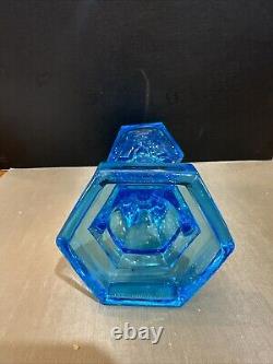 Antique 1880s Deep BLUE Boston & Sandwich Glass Whale Oil EXQUISITE Color Mint
