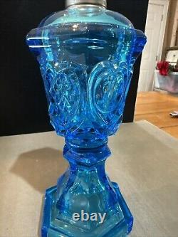 Antique 1880s Deep BLUE Boston & Sandwich Glass Whale Oil EXQUISITE Color Mint
