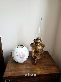 Antique 1890s Consolidated Hand Painted GWTW Kerosene Oil Parlor Lamp