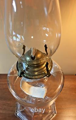 Antique 1890s Hobbs, Brockunier -BOLTON- Kerosene, oil, hurricane lamp, Complete