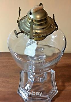 Antique 1890s Hobbs, Brockunier -BOLTON- Kerosene, oil, hurricane lamp, Complete