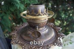 Antique 1890s PITTSBURGH SUCCESS Cherub Face Oil Lamp GWTW Hurricane