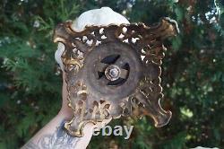 Antique 1890s PITTSBURGH SUCCESS Cherub Face Oil Lamp GWTW Hurricane