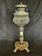 Antique 1890s Victorian Kerosene Oil Banquet Lamp GWTW American Brass Tank