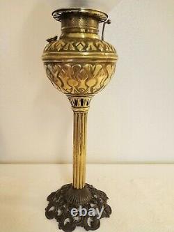 Antique 1893-1904 Brass Banquet Parlor Victorian Oil Lamp