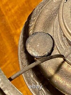 Antique 1895 PAIR E. Miller New Juno No. 1 Nickel on Brass Kerosene 8 Lamps
