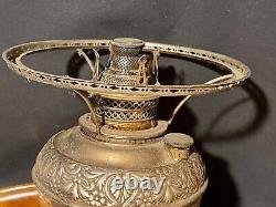 Antique 1895 PAIR E. Miller New Juno No. 1 Nickel on Brass Kerosene 8 Lamps