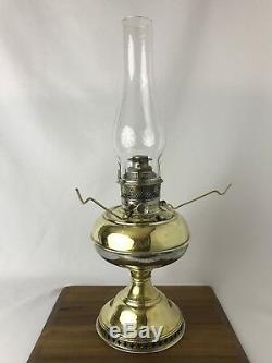Antique 1897 Vtg B&H Nickel & Brass Oil Lamp Lantern Kerosene Parlor ...