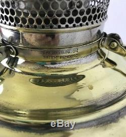 Antique 1897 Vtg B&H Nickel & Brass Oil Lamp Lantern Kerosene Parlor Hurricane