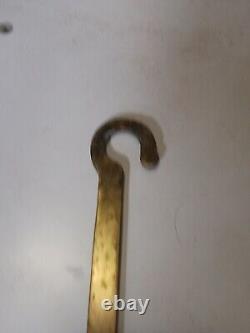 Antique 18th Early Oil Lamp sawtooth lighting Duck Trammel Vintage With Petina