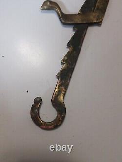 Antique 18th Early Oil Lamp sawtooth lighting Duck Trammel Vintage With Petina