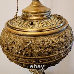 Antique 1920s BRADLEY & HUBBARD The B&H Oil Lamp Converted to Electric 2 Sockets