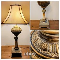 Antique 1920s BRADLEY & HUBBARD The B&H Oil Lamp Converted to Electric 2 Sockets