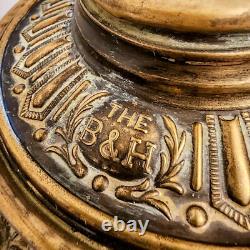 Antique 1920s BRADLEY & HUBBARD The B&H Oil Lamp Converted to Electric 2 Sockets