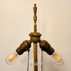 Antique 1920s BRADLEY & HUBBARD The B&H Oil Lamp Converted to Electric 2 Sockets